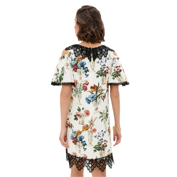 NWT Dolce & Gabbana White Mini Dress Vase Floral IT 40 - Picture 6 of 10